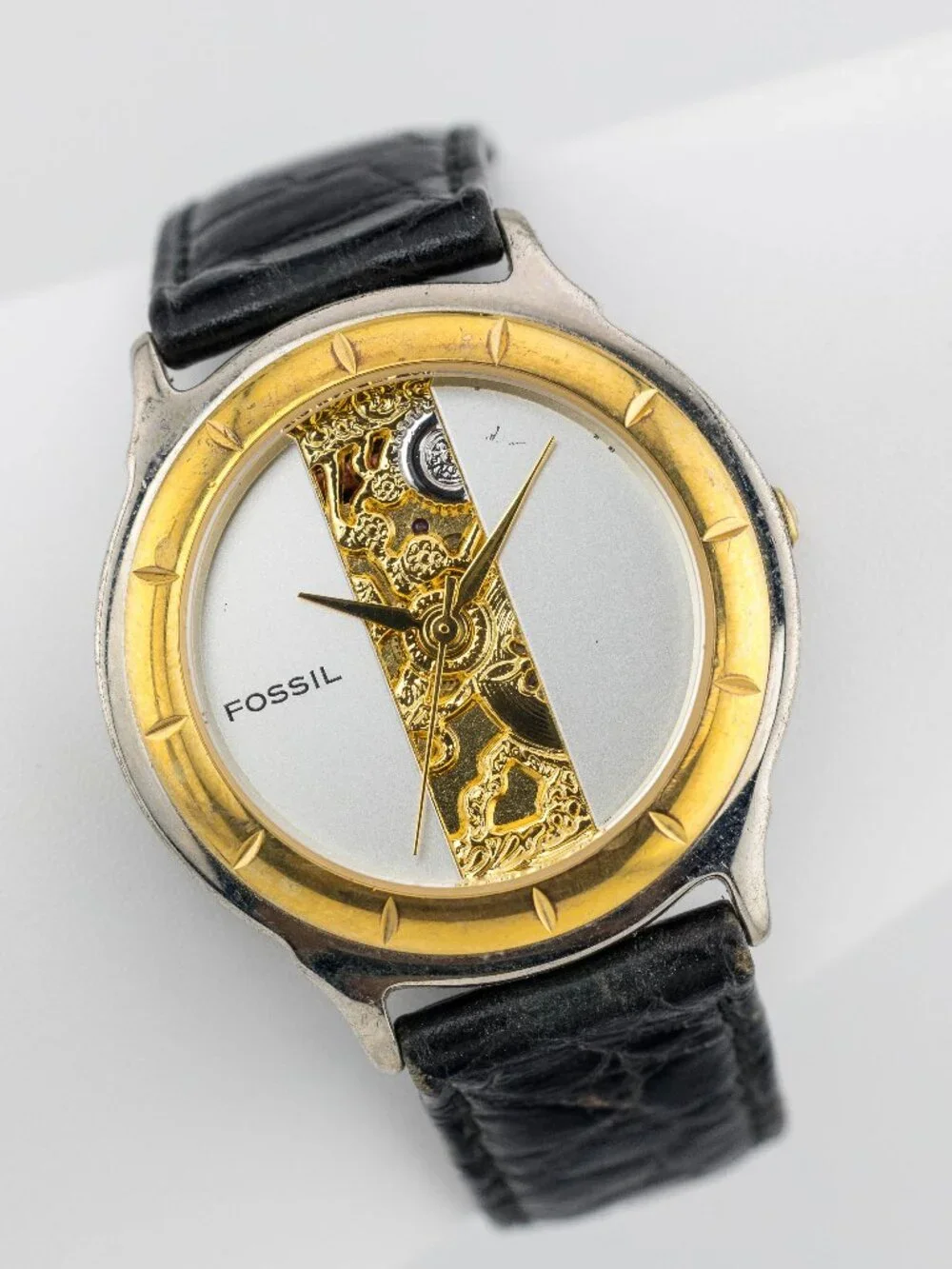 Vintage Fossil SK-5079 Skeleton Quartz Analog Women's Watch New Battery